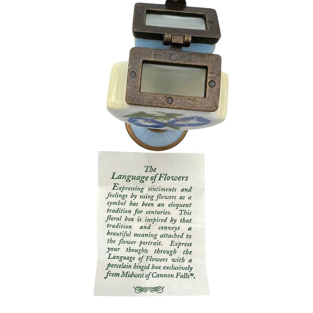 Vintage Ceramic Morning Glory Hinged Trinket Box Midwest Of Cannon Falls - Picture 4 of 9